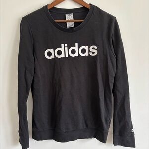 adidas Black Crewneck Sweatshirt with White Logo